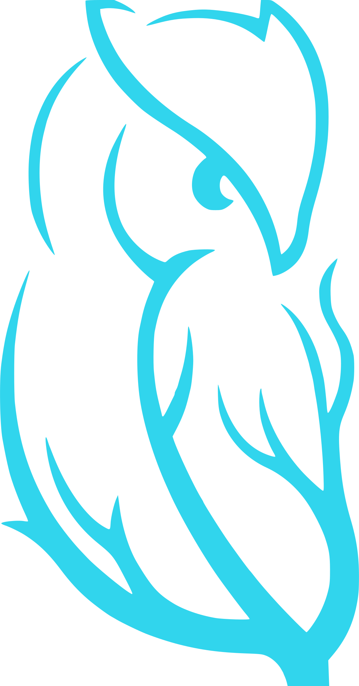 Hibou bleu turquoise lumineux droite