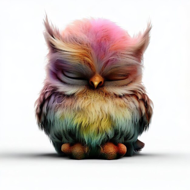 fpdl.in hibou colore fond blanc tete rose orange 593294 7948 normal